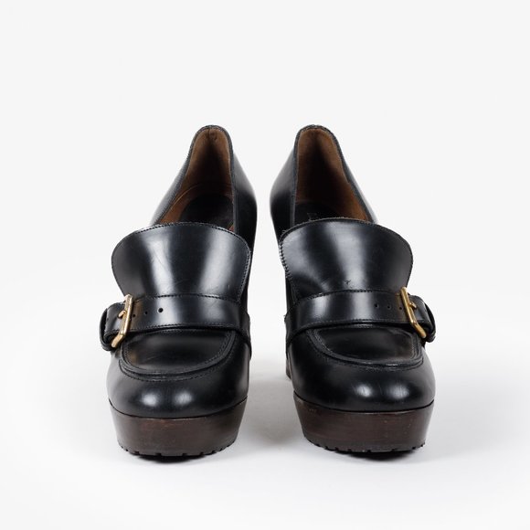 Marni Heeled Platform Leather Moccasins - Picture 2 of 9